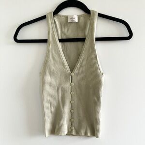 Wilfred Sage Knit Button Tank